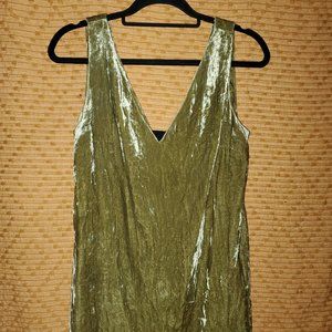 French Connection Velvet Peagreen Minidress US 6